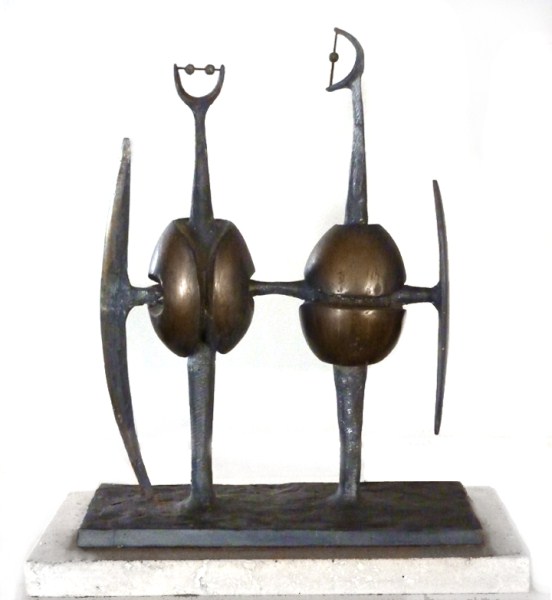 Warrior Duo: welded and polished bronze